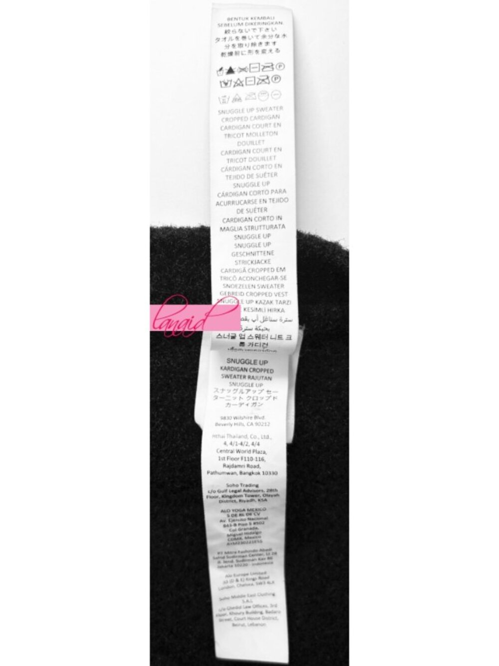 Alo Snuggle Up Sweater Cropped Cardigan Black Button-Up Fuzzy Knit Soft Cardi S - Picture 10 of 11